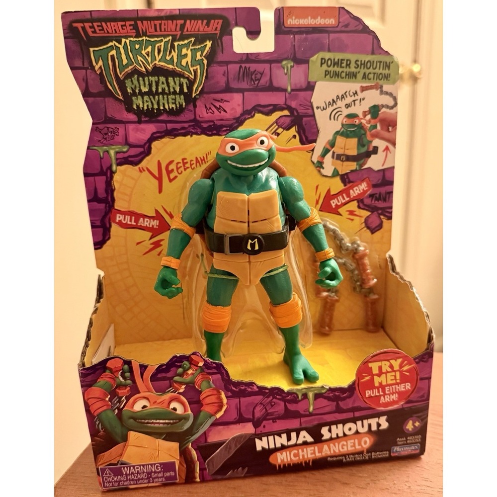 Teenage Mutant Ninja Turtles Mutant Mayhem Michelangelo Ninja Shouts Mike New‎
